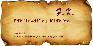 Földváry Klára névjegykártya